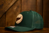 On A Limb Trucker Hat - Leather Patch w Logo - Green
