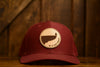 On A Limb Trucker Hat - Leather Patch w Logo - Maroon